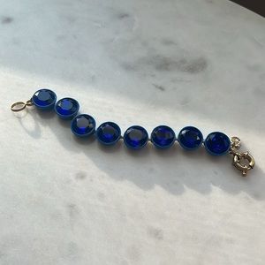 J. Crew Brulee crystal statement bracelet Cobalt